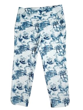 Soft Surroundings Blue Toile Print Stretch Pants XL